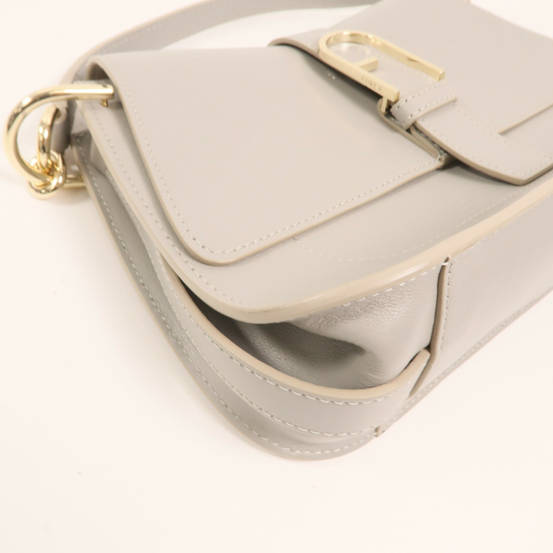Furla 皮革Shoulder Bag金扣手挽肩背兩用袋-9