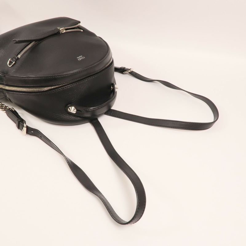 FENDI 牛皮皮革Roma Backpack銀扣背包-7