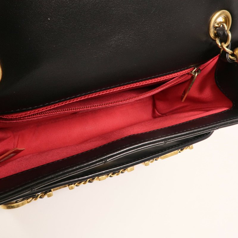 CHANEL 牛皮皮革Enchained Flap金扣鏈帶肩背袋-4