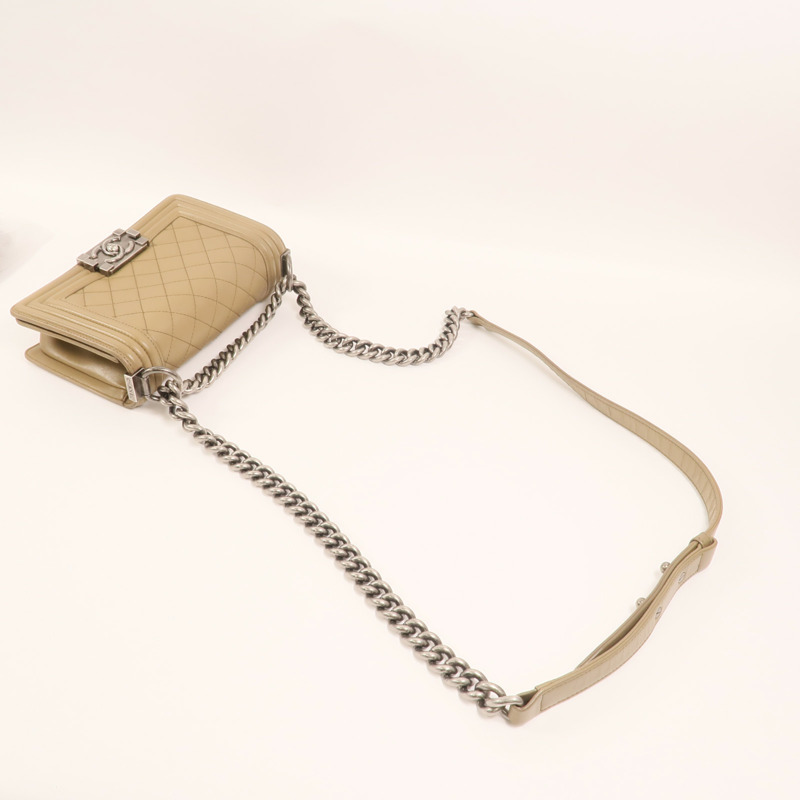 CHANEL 羊皮皮革Boy 20鏈帶肩背袋-7