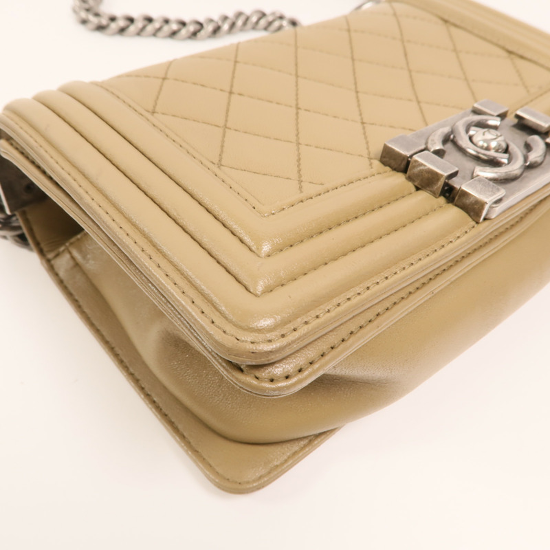 CHANEL 羊皮皮革Boy 20鏈帶肩背袋-9