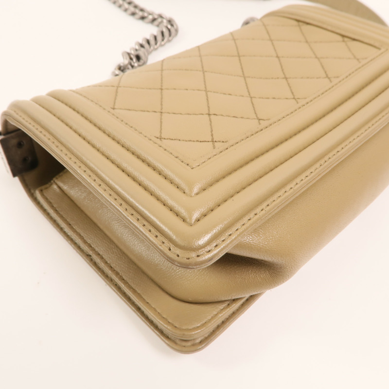 CHANEL 羊皮皮革Boy 20鏈帶肩背袋-11