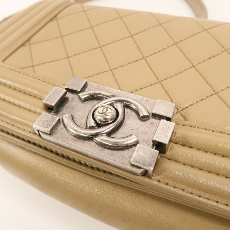 CHANEL 羊皮皮革Boy 20鏈帶肩背袋-12