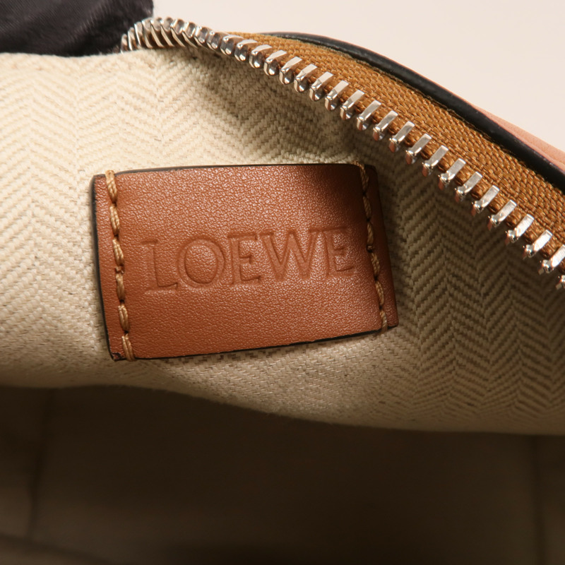 LOEWE 牛皮皮革Small Cubi Crossbody Bag銀扣鏈帶肩背袋-5