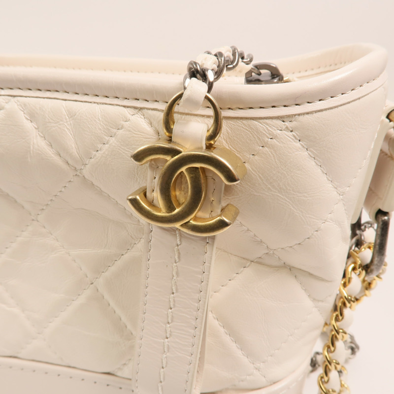 CHANEL 牛皮皮革Gabrielle鏈帶肩背袋-8