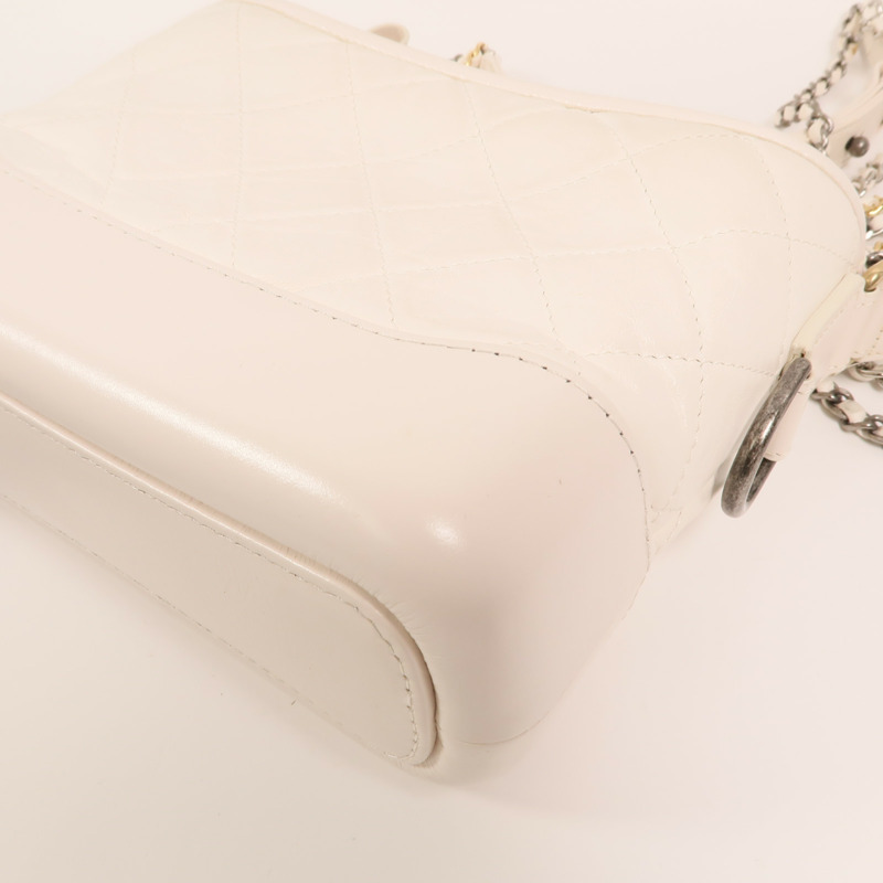 CHANEL 牛皮皮革Gabrielle鏈帶肩背袋-11