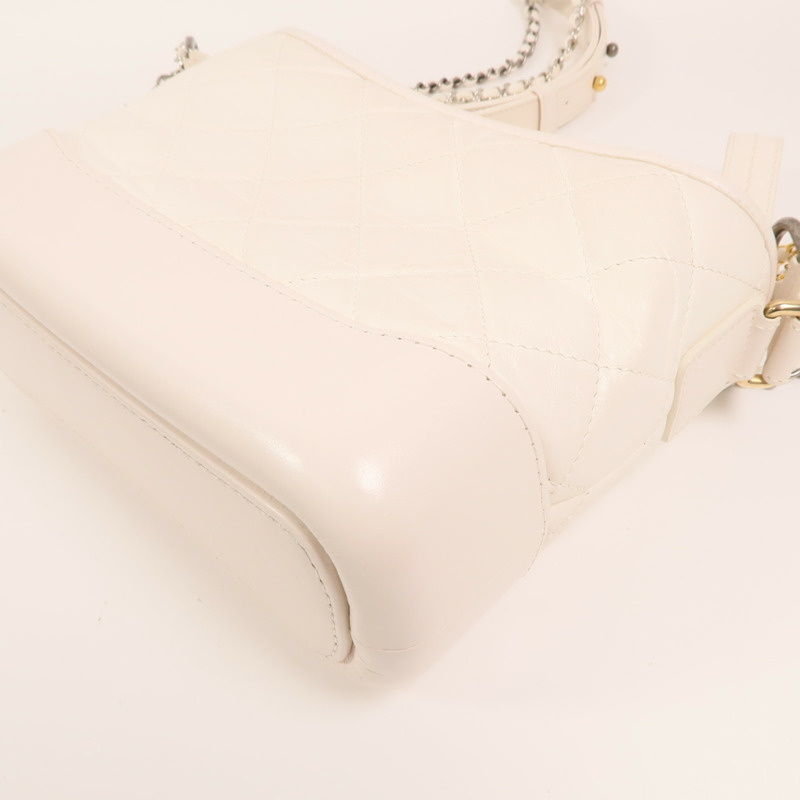 CHANEL 牛皮皮革Gabrielle鏈帶肩背袋-13