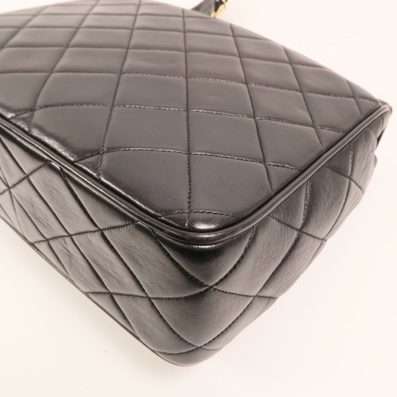 CHANEL 羊皮皮革Vintage Chain Shoulder金扣鏈帶肩背袋-11