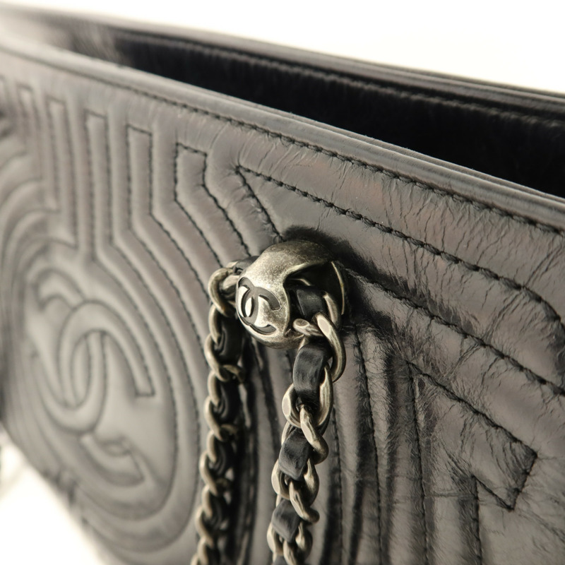 CHANEL 牛皮皮革Chain Shoulder鏈帶肩背袋-10