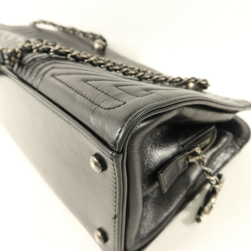 CHANEL 牛皮皮革Chain Shoulder鏈帶肩背袋-11
