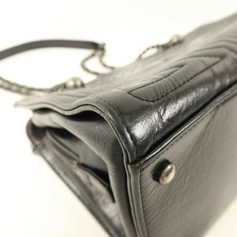 CHANEL 牛皮皮革Chain Shoulder鏈帶肩背袋-12