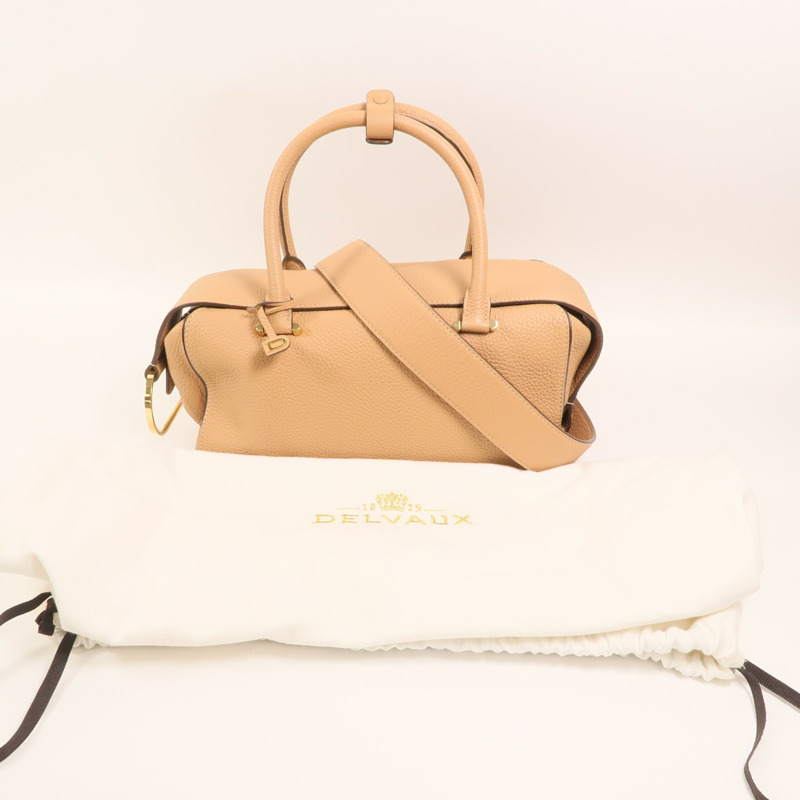 Delvaux 牛皮皮革Cool Box MM金扣手挽肩背兩用袋-7