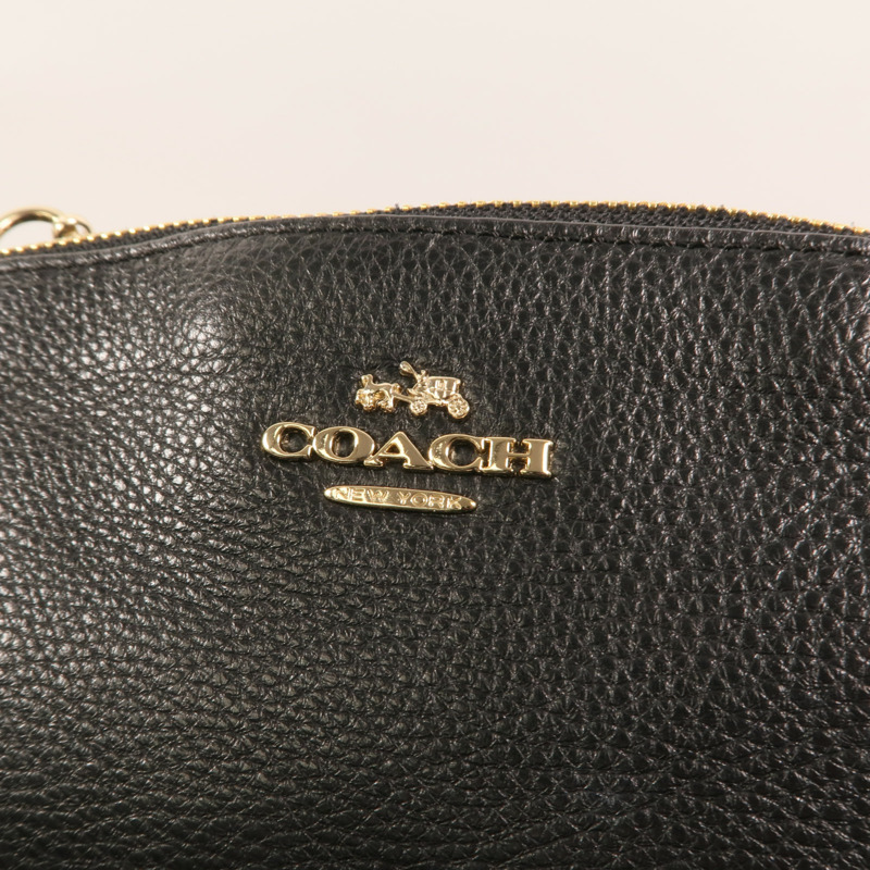 COACH 牛皮皮革Shoulder Bag金扣手挽肩背兩用袋-5