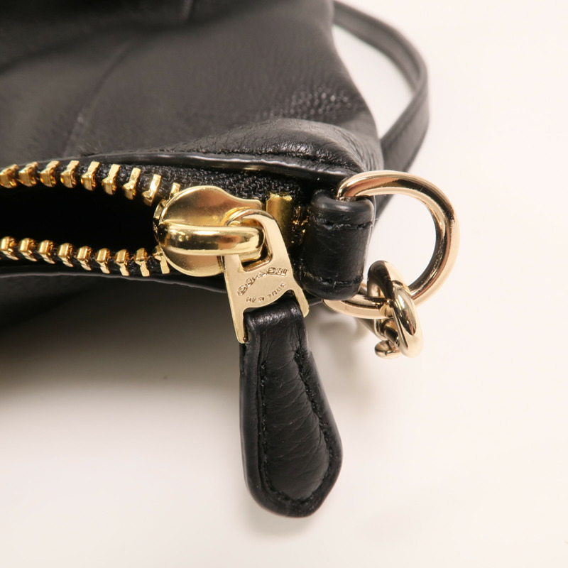 COACH 牛皮皮革Shoulder Bag金扣手挽肩背兩用袋-12