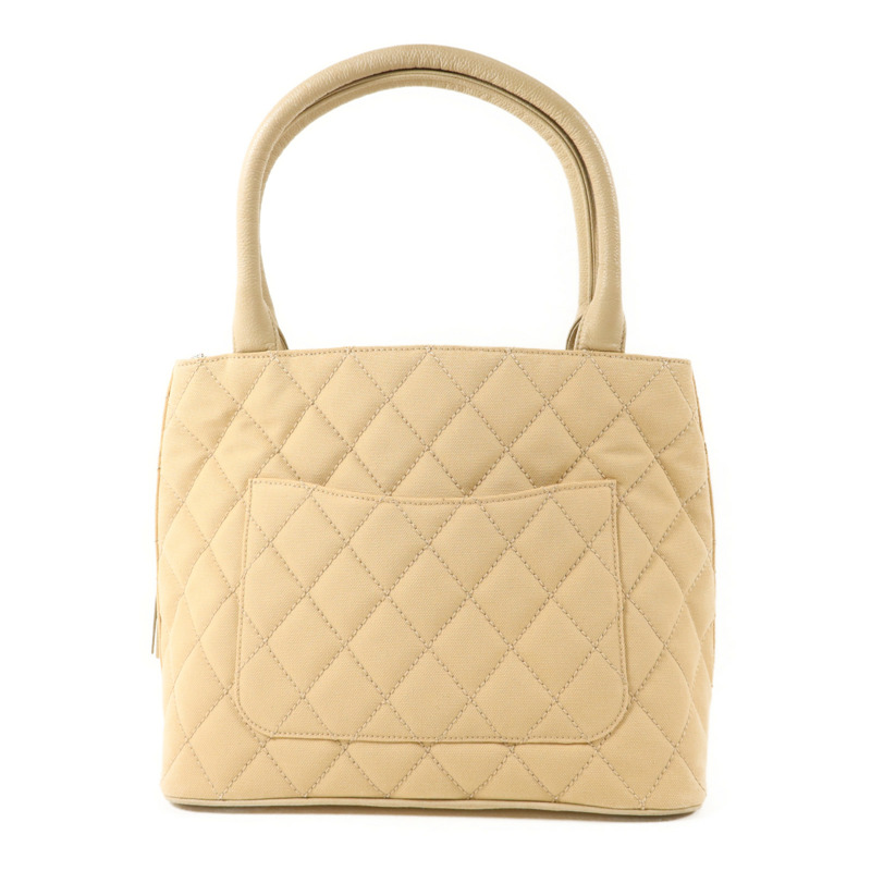 CHANEL 帆布/牛皮皮革Tote Bag銀扣手挽袋-1