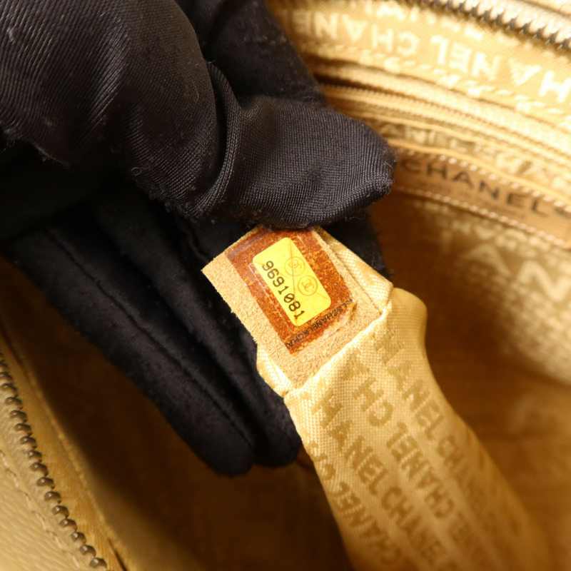 CHANEL 帆布/牛皮皮革Tote Bag銀扣手挽袋-6