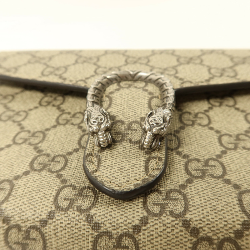 GUCCI 塗層帆布Dionysus GG銀扣鏈帶肩背袋-8