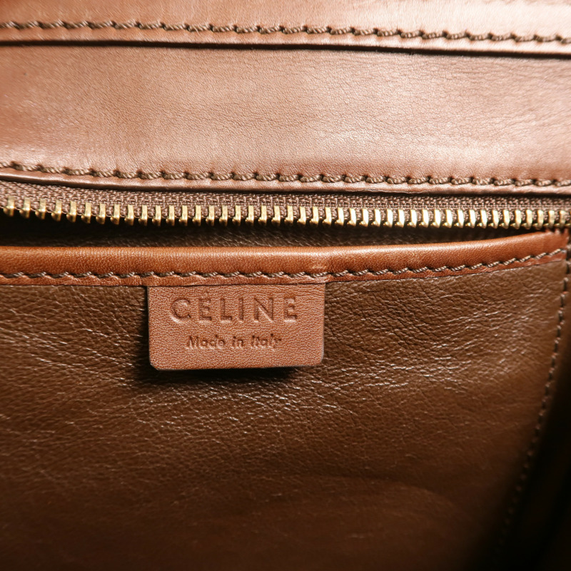 CELINE 羊毛/牛皮皮革Nano Luggage金扣手挽肩背兩用袋-5