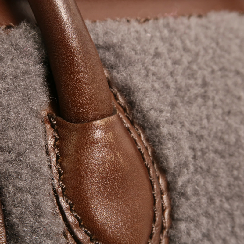 CELINE 羊毛/牛皮皮革Nano Luggage金扣手挽肩背兩用袋-16