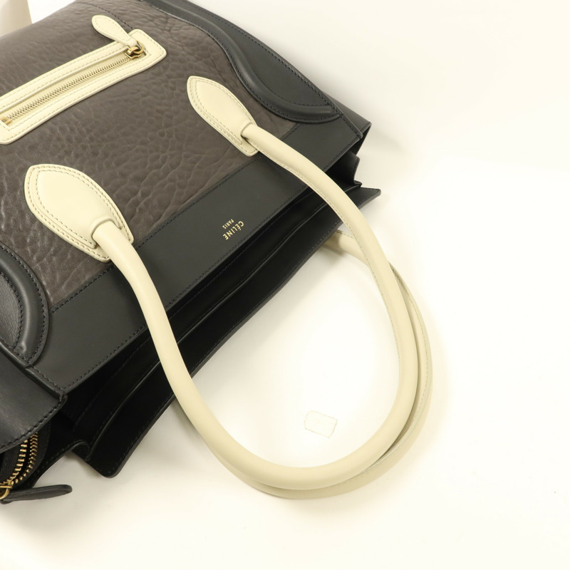 CELINE 牛皮皮革Medium Luggage金扣肩背袋-8