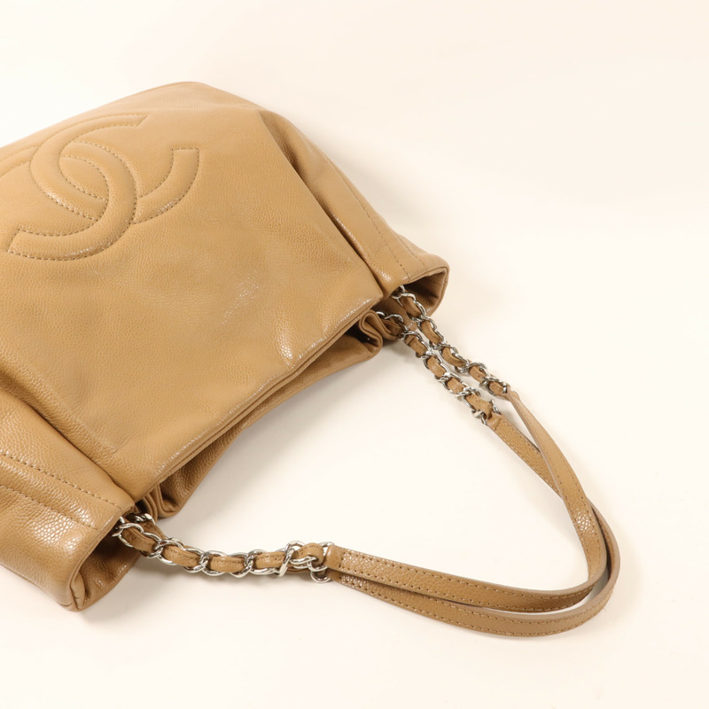 CHANEL 牛皮皮革Shoulder Bag銀扣鏈帶肩背袋-7