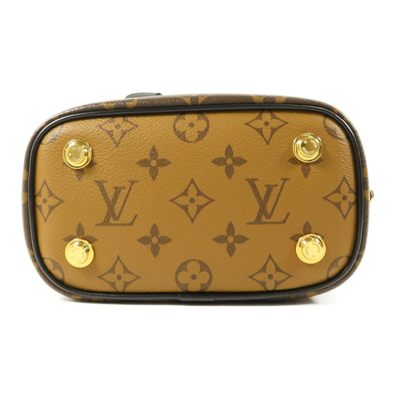 LOUIS VUITTON Monogram Reverse Vanity PM金扣手挽肩背兩用袋棕色-3