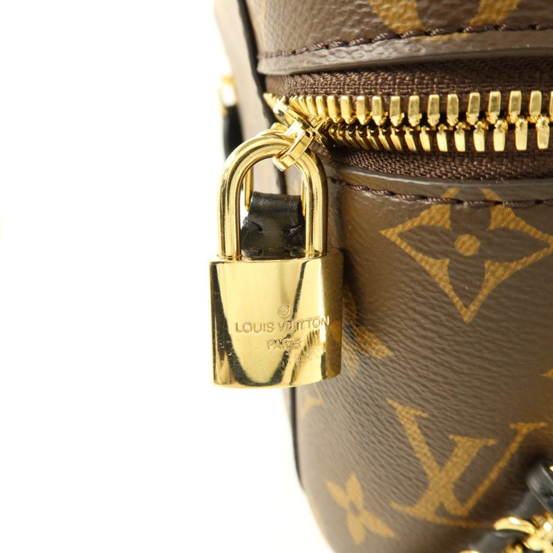 LOUIS VUITTON Monogram Reverse Vanity PM金扣手挽肩背兩用袋棕色-10