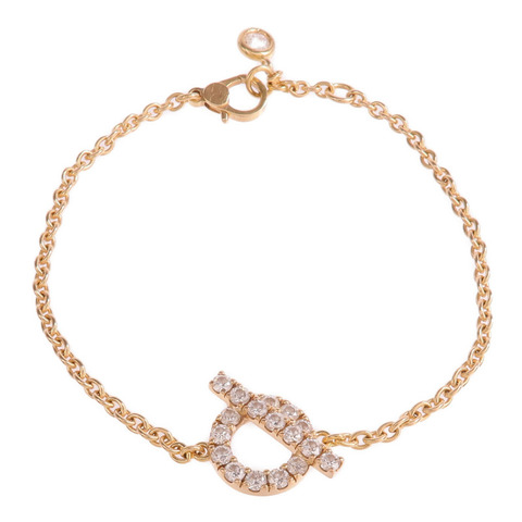 HERMES 18K玫瑰金Finesse Bracelet鑽石手鏈