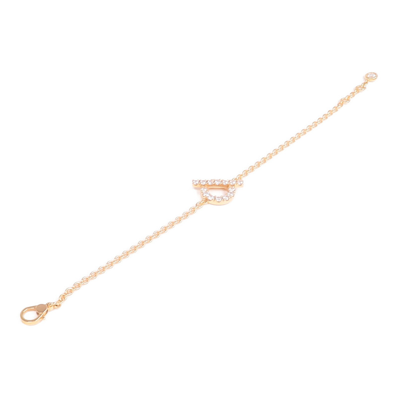 HERMES 18K玫瑰金Finesse Bracelet鑽石手鏈-6