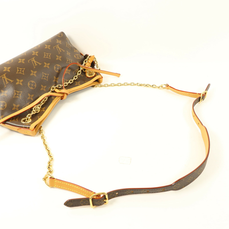 LOUIS VUITTON Monogram Carry All BB金扣鏈帶肩背袋-6