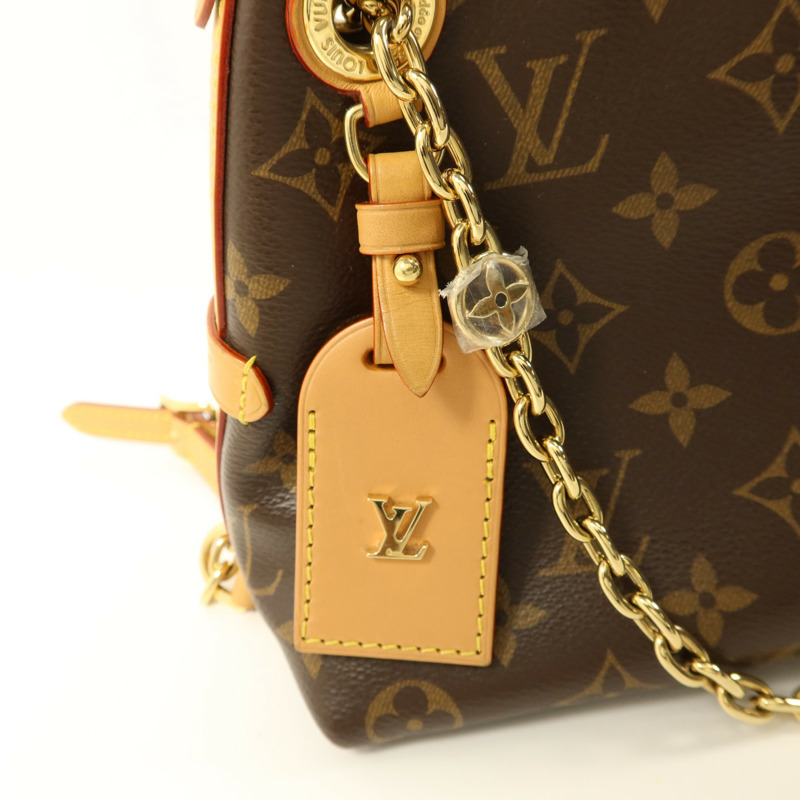 LOUIS VUITTON Monogram Carry All BB金扣鏈帶肩背袋-9