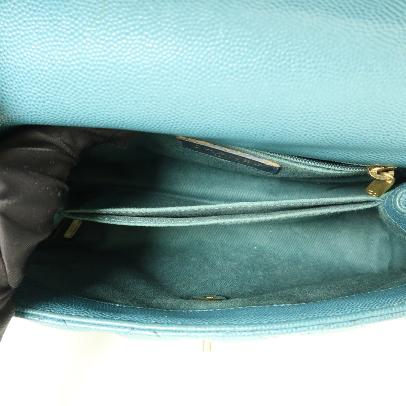 CHANEL 牛皮皮革Coco Handle Small金扣手挽肩背兩用袋-4