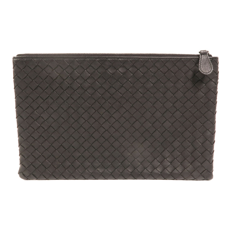 BOTTEGA VENETA 牛皮皮革Clutch銀扣手拿包-1