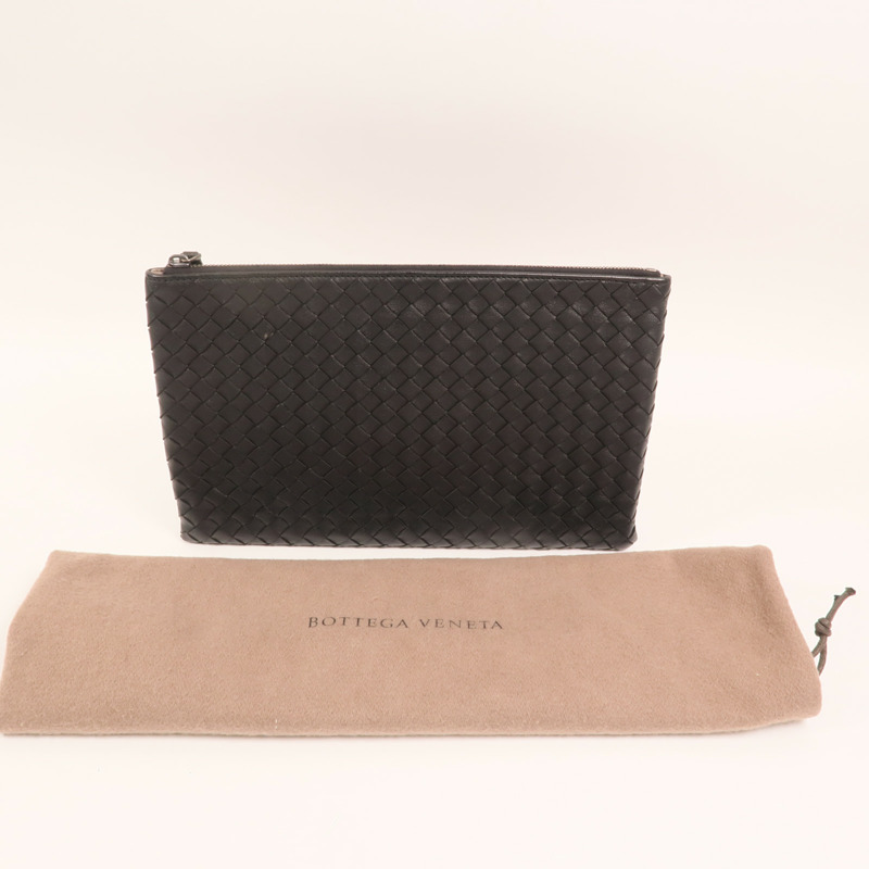 BOTTEGA VENETA 牛皮皮革Clutch銀扣手拿包-8