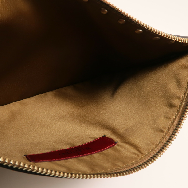 Valentino 牛皮皮革Clutch金扣手拿包-5