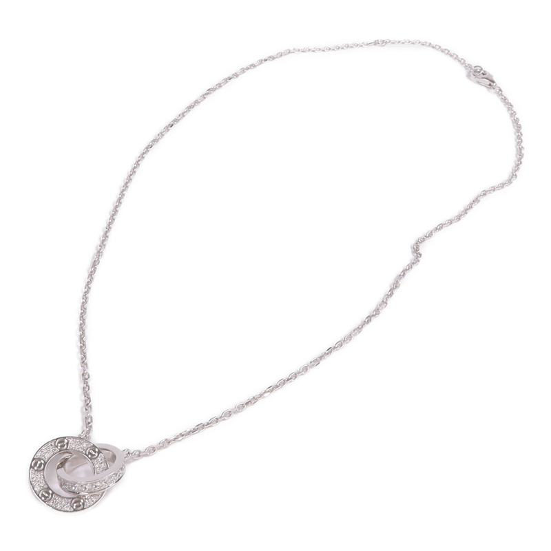 CARTIER 18K白金Love Pendant鑽石項鍊-2