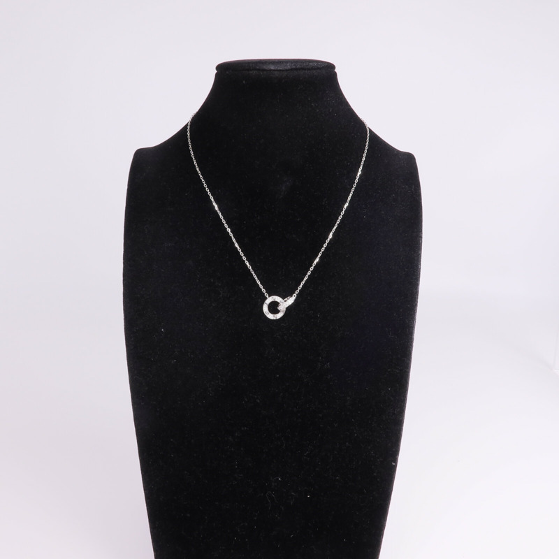 CARTIER 18K白金Love Pendant鑽石項鍊-8