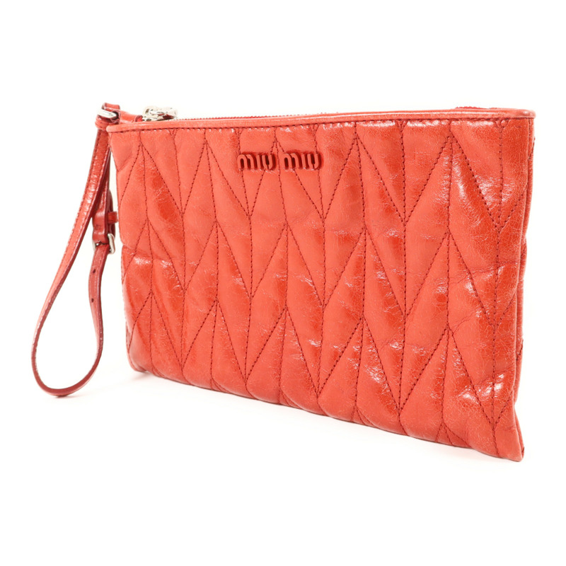 Miu Miu 牛皮皮革Pouch銀扣小袋-2