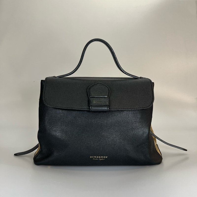 BURBERRY 黑拚編織兩用包-0