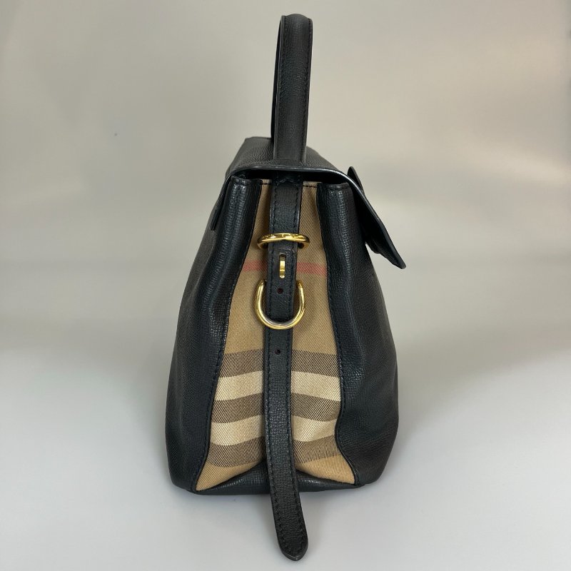 BURBERRY 黑拚編織兩用包-2