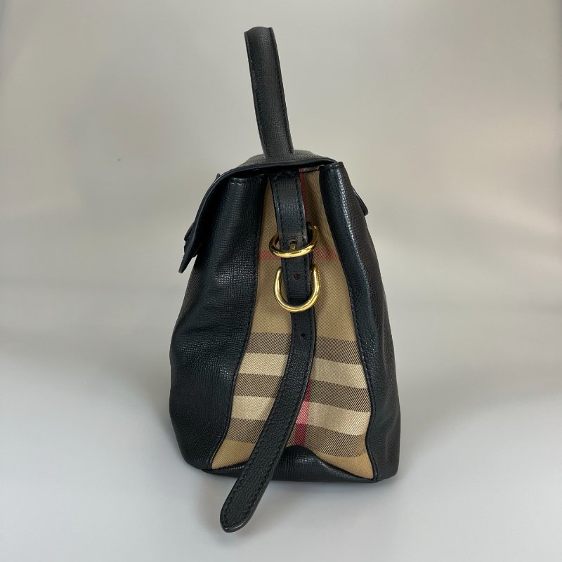 BURBERRY 黑拚編織兩用包-3