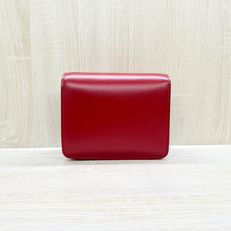 CELINE紅色銀釦牛皮Box小號斜背包-2