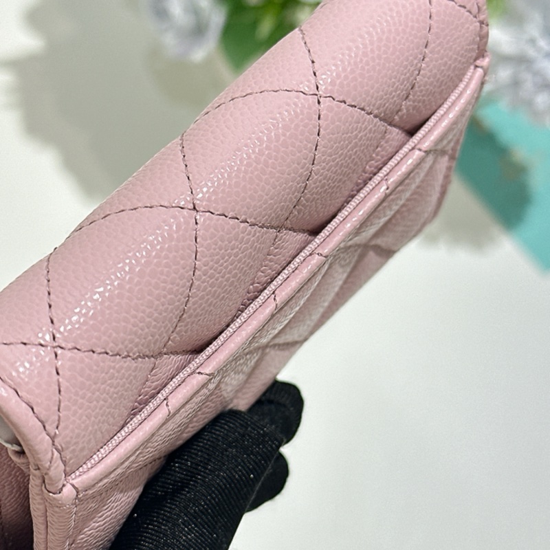 TW4774  Chanel 香奈兒 新款經典翻蓋拉鏈卡包 粉紅色Classic Flap Card Holder With Zipped AP4096 Pink x GHW-27