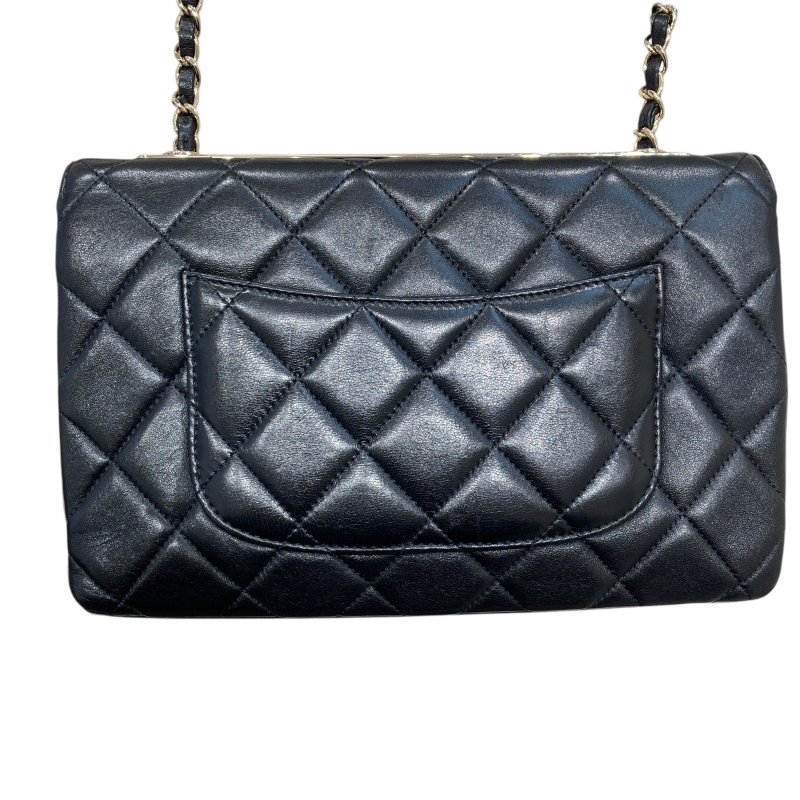 CHANEL 經典菱格紋鏈條肩背包 羊皮 黑色-1