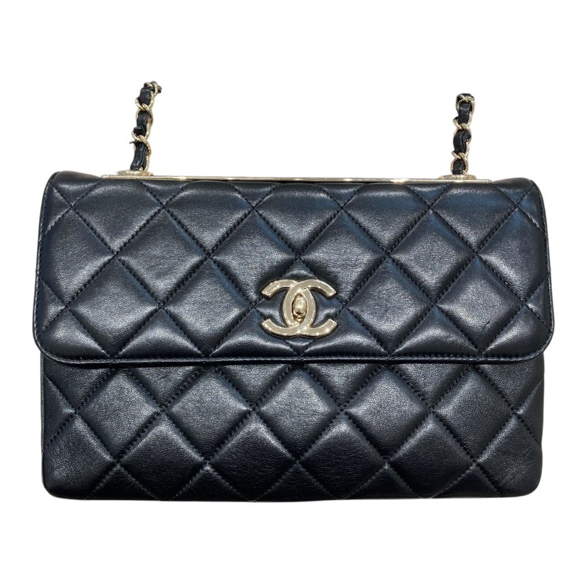 CHANEL 經典菱格紋鏈條肩背包 羊皮 黑色-2