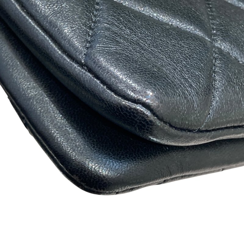 CHANEL 經典菱格紋鏈條肩背包 羊皮 黑色-7