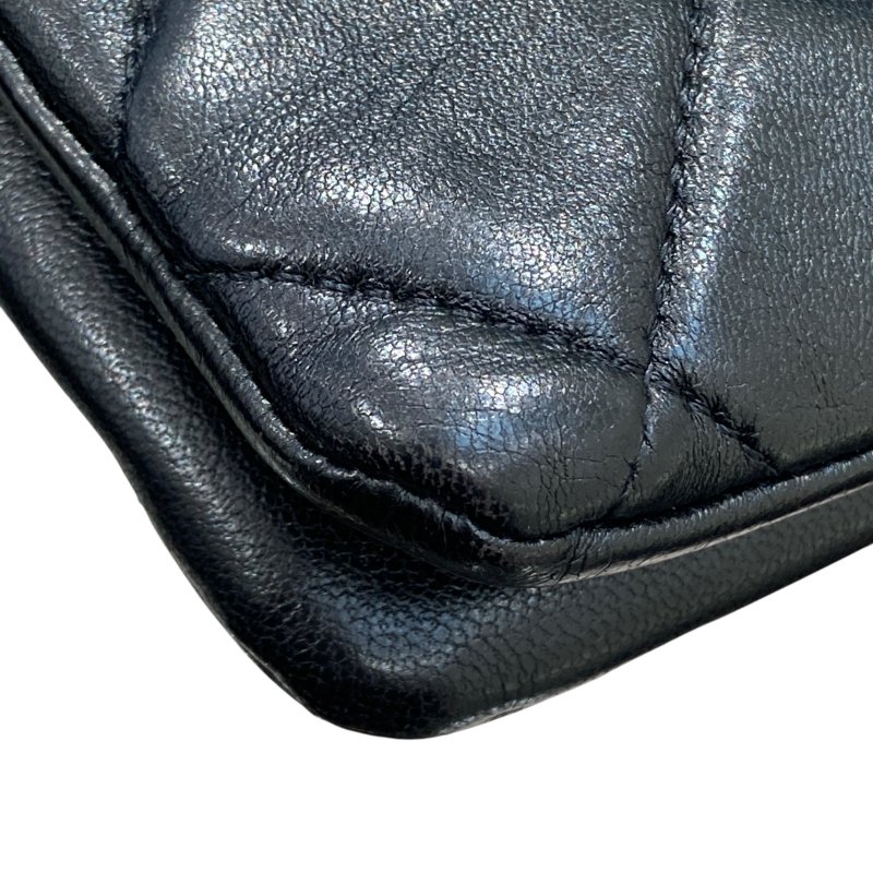 CHANEL 經典菱格紋鏈條肩背包 羊皮 黑色-9