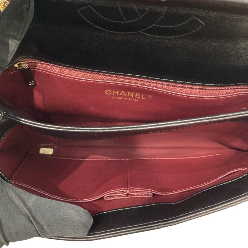 CHANEL 經典菱格紋鏈條肩背包 羊皮 黑色-11