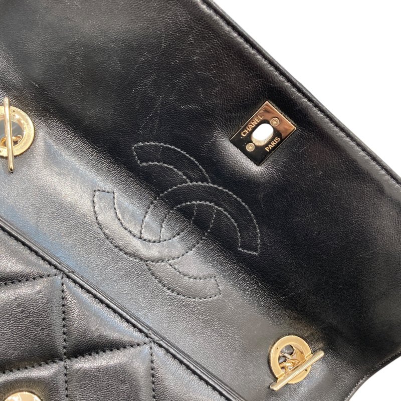 CHANEL 經典菱格紋鏈條肩背包 羊皮 黑色-12