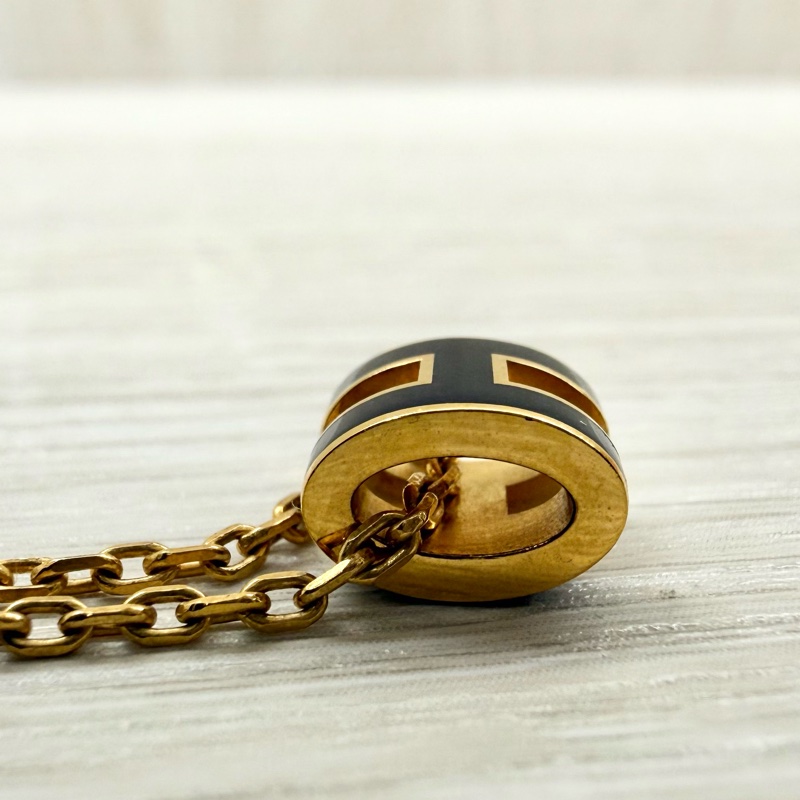 Hermes黑金mini popH項鍊-7